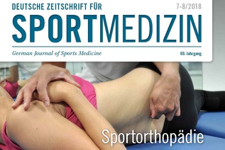 Cover der Deutschen Zeitschrift für Sportmedizin (Ausgabe 7-8/2018) (verweist auf: "Deutsche Zeitschrift für Sportmedizin" widmet sich dem RAN RÜCKEN - Projekt)